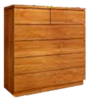 Comoda de 5 gavetas (duas meias-gavetas), madeira maciça