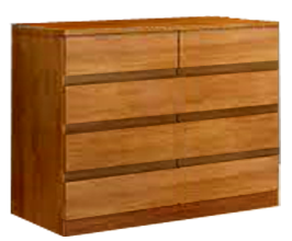 Comoda de 4 gavetas (duas meias-gavetas), madeira maciça