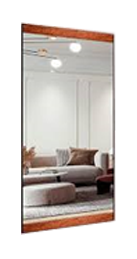 Espelho com Moldura superior em madeira