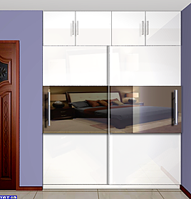 Guardafato/Roupeiro em madeira prensada com 2 portas, uma de Espelho