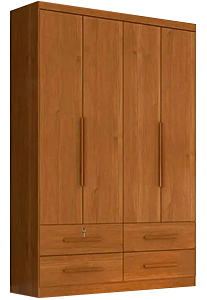 Guardafato/Roupeiro madeira macica com 4 portas