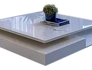 mesa de centro com tampo de vidro